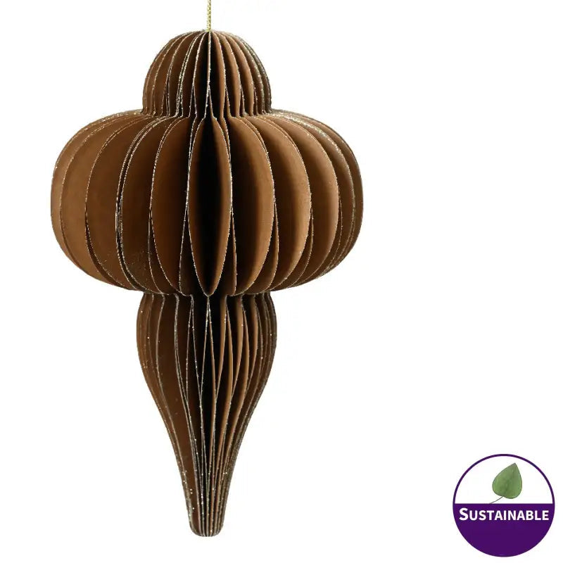 200mm Brown Folding Paper Ornament - 1pc