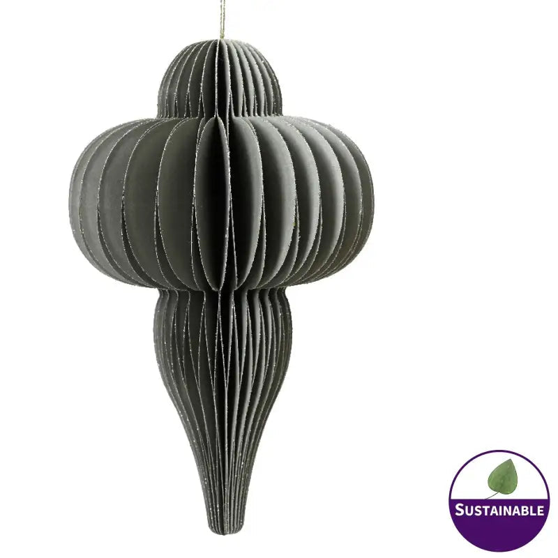200mm Grey Folding Paper Ornament - 1pc