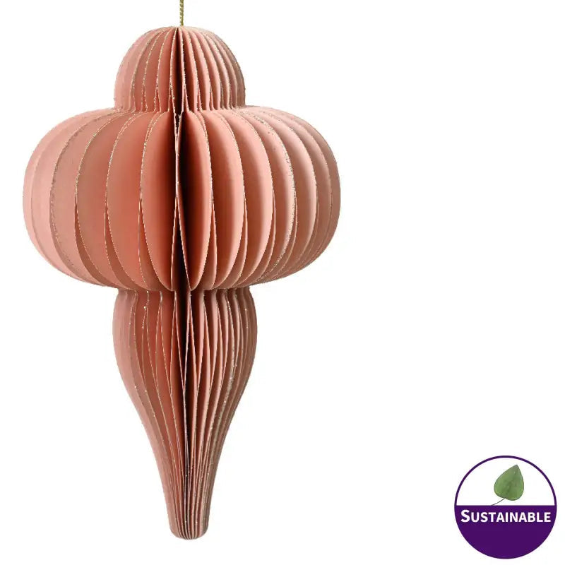 200mm Light Pink Folding Paper Ornament - 1pc