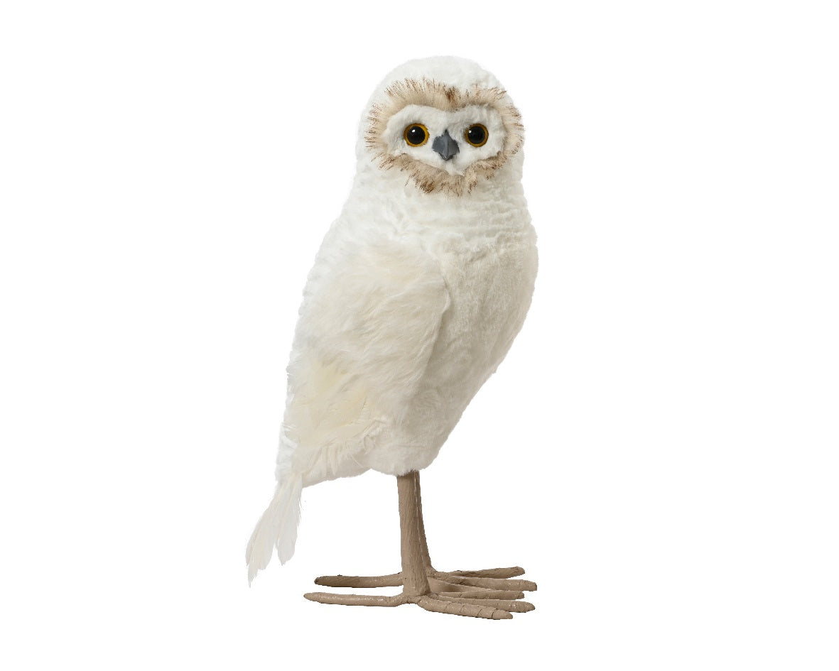 50cm Owl with White/Cream Feathers - 1pc