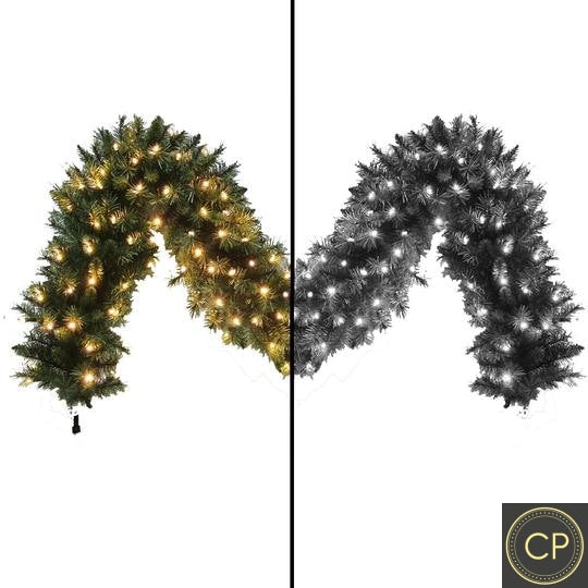 9ft Pre-lit Garland 100 2Chip Warm-White/Ice-White LEDs (2025) -6pcs