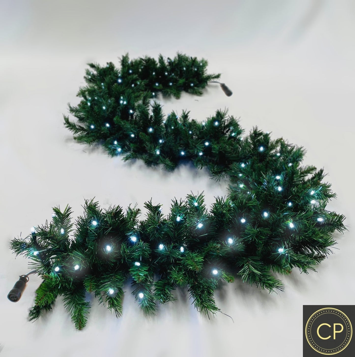 9ft Pre-lit Garland 100 2Chip Warm-White/Ice-White LEDs (2025) -6pcs