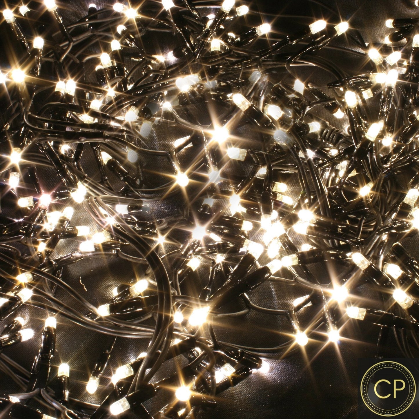 100 Warm-White LEDs 25% Twinkling on 10m green cable LV - 10 Sets (24VOLTS)
