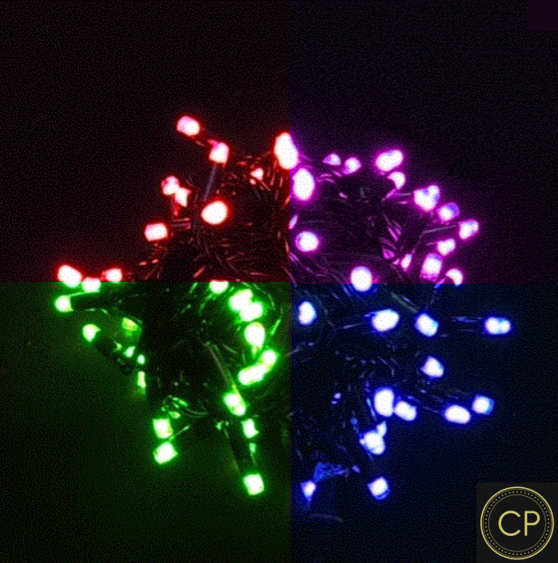78 RGB LEDs on 10m green cable LV - 10 Sets (24VOLTS)
