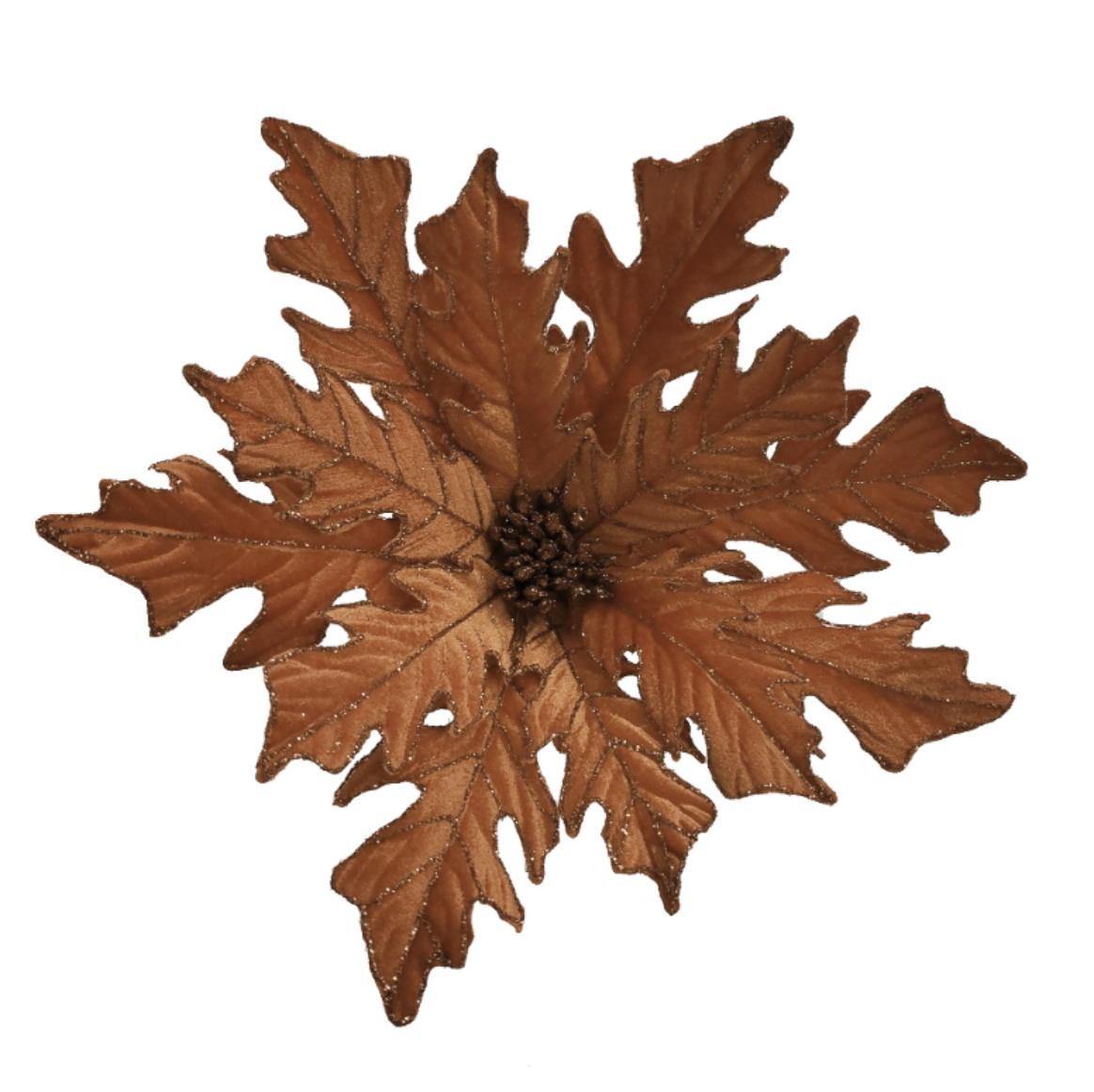 12Inch Brown Poinsettia - Pack of 10