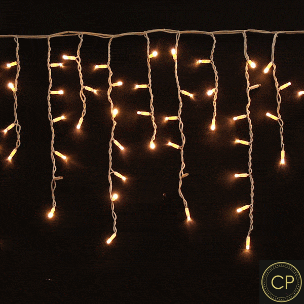 6m Short Drop Icicle-Lights Warm-White 10% Twinkling - 300 LEDs - 1pc