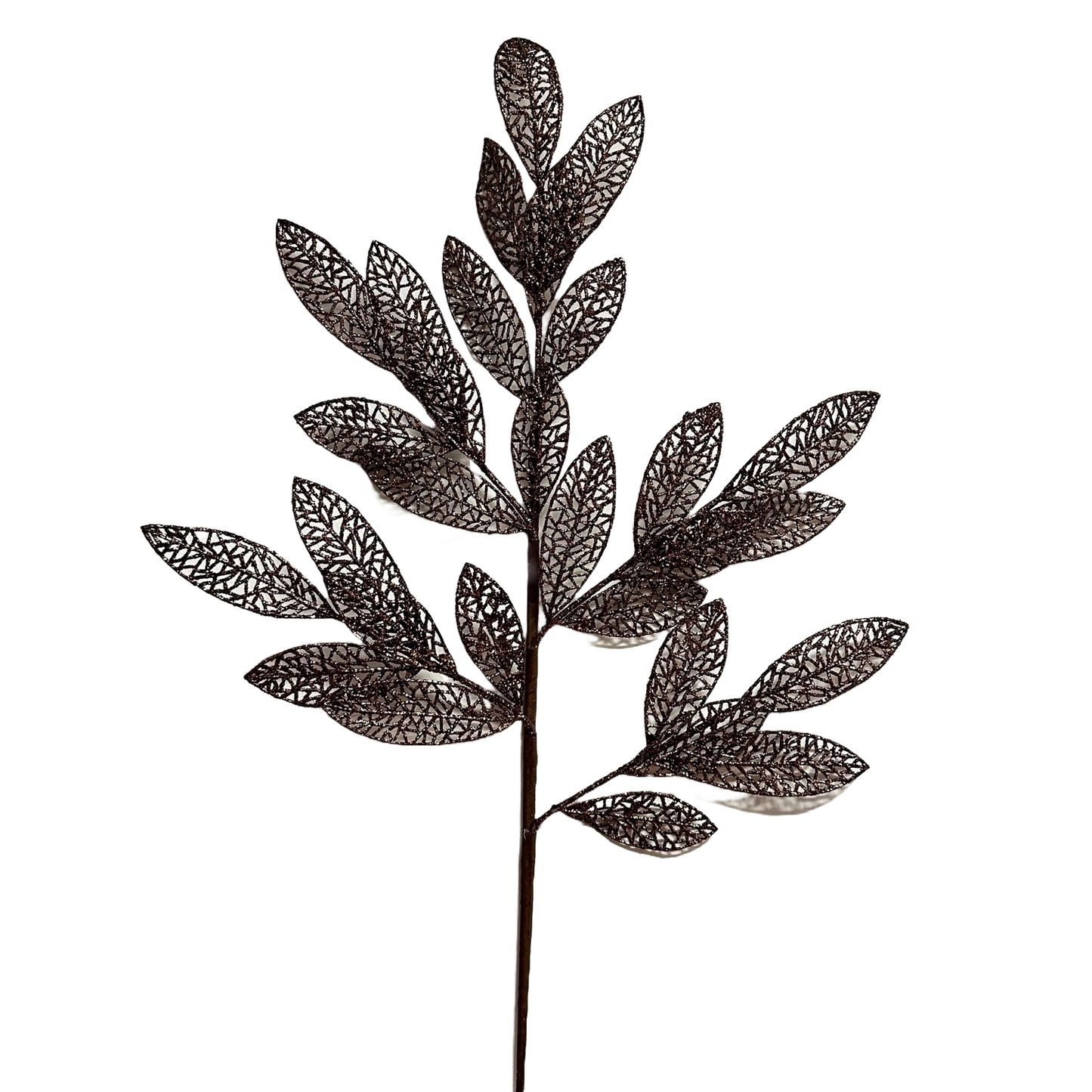 Brown Skeleton Triple Leaf Spray - Pack of 10