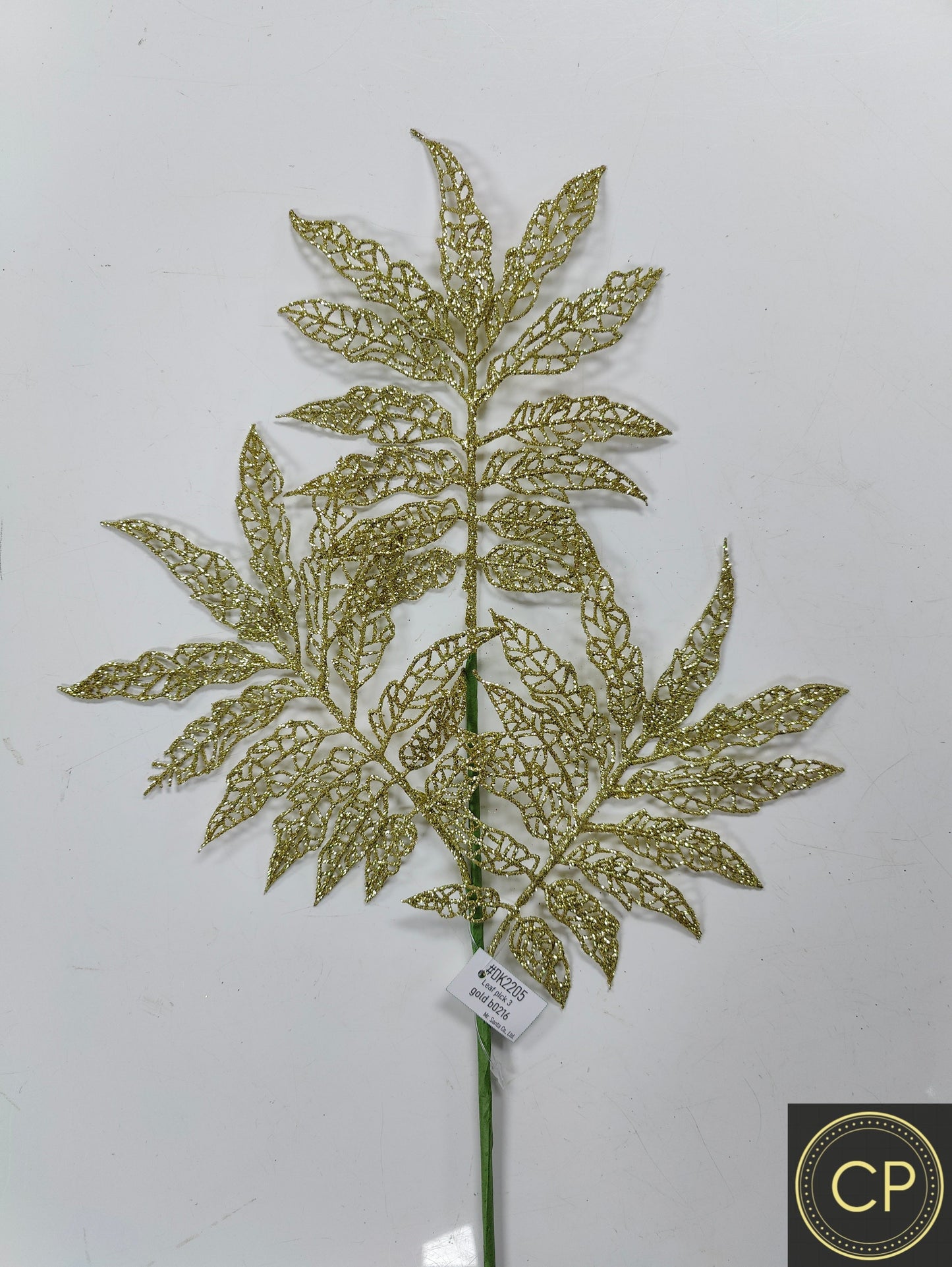 Gold Skeleton Leaf Pick 3 - Pack of 10