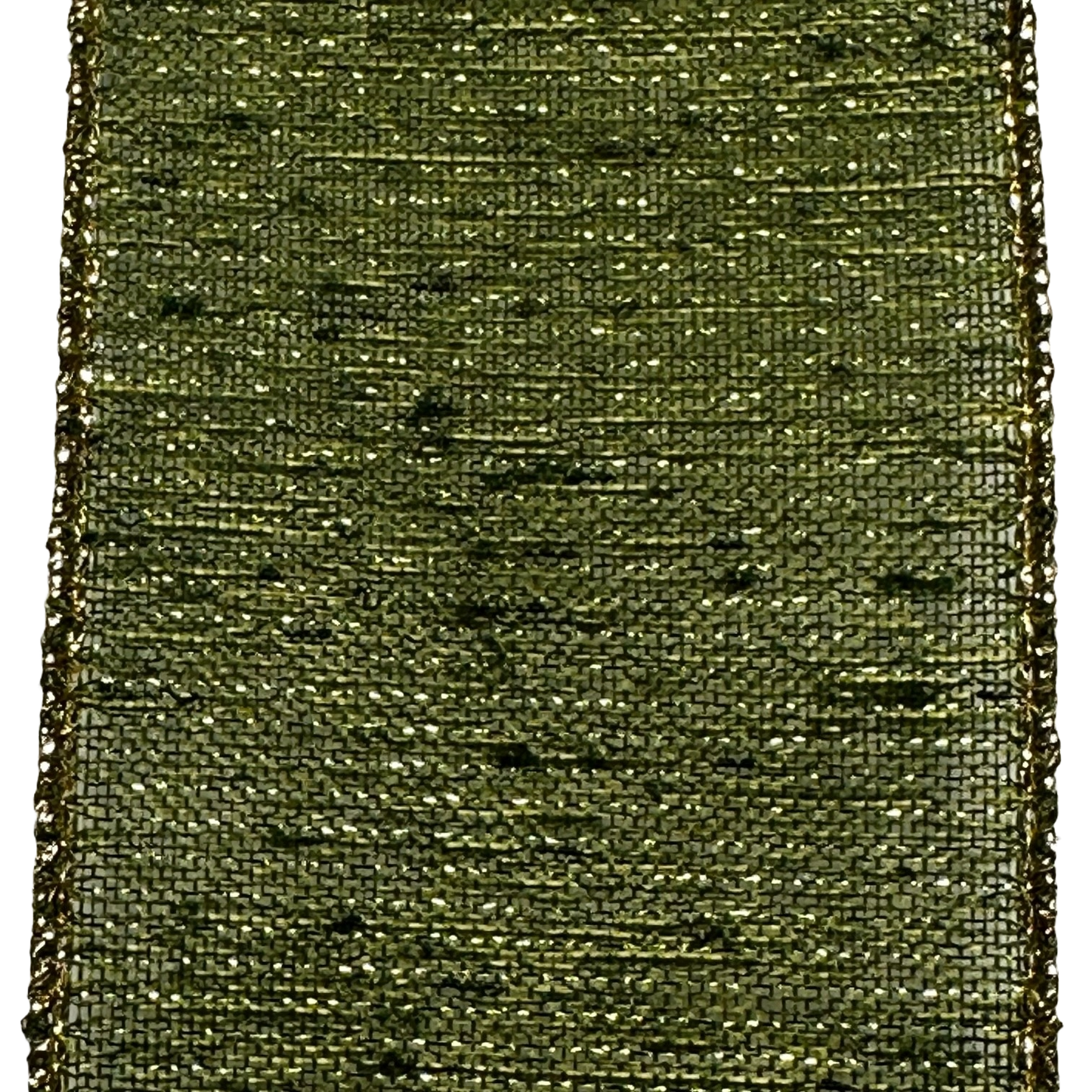 2.5" Green ribbon with gold thread - 2pcs