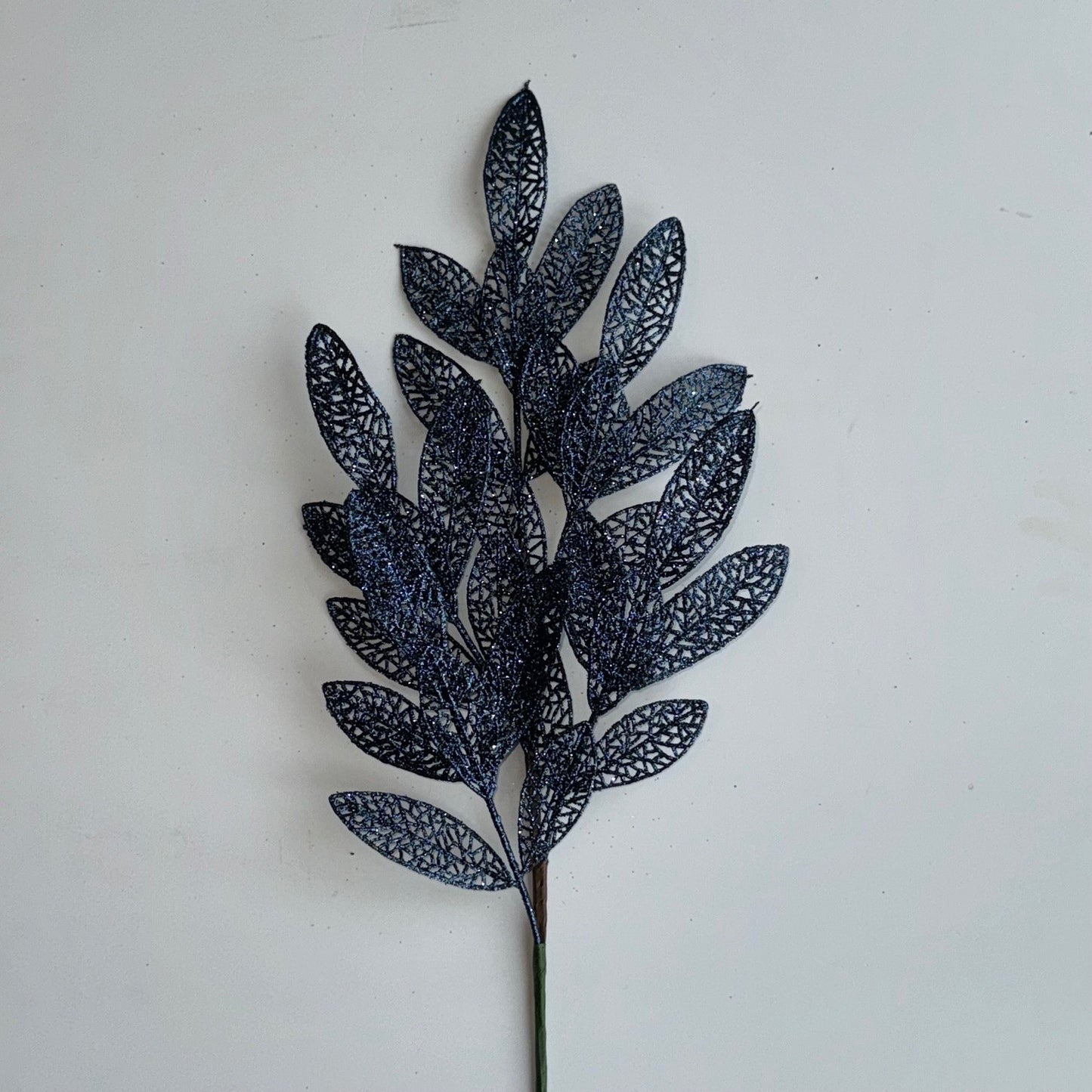 Blue (Midnight) Skeleton Triple Leaf Spray - Pack of 10