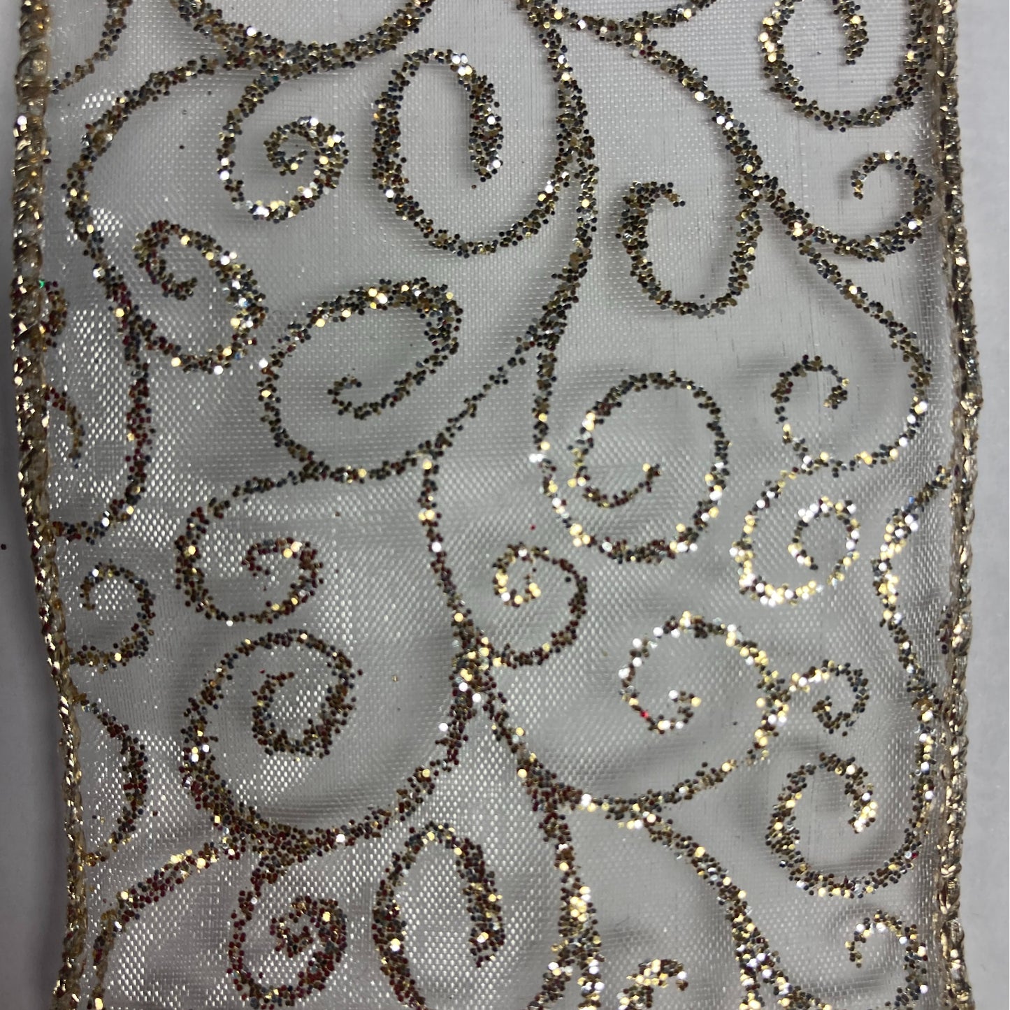 2.5" Gold sheer with glitter pattern - 2pcs
