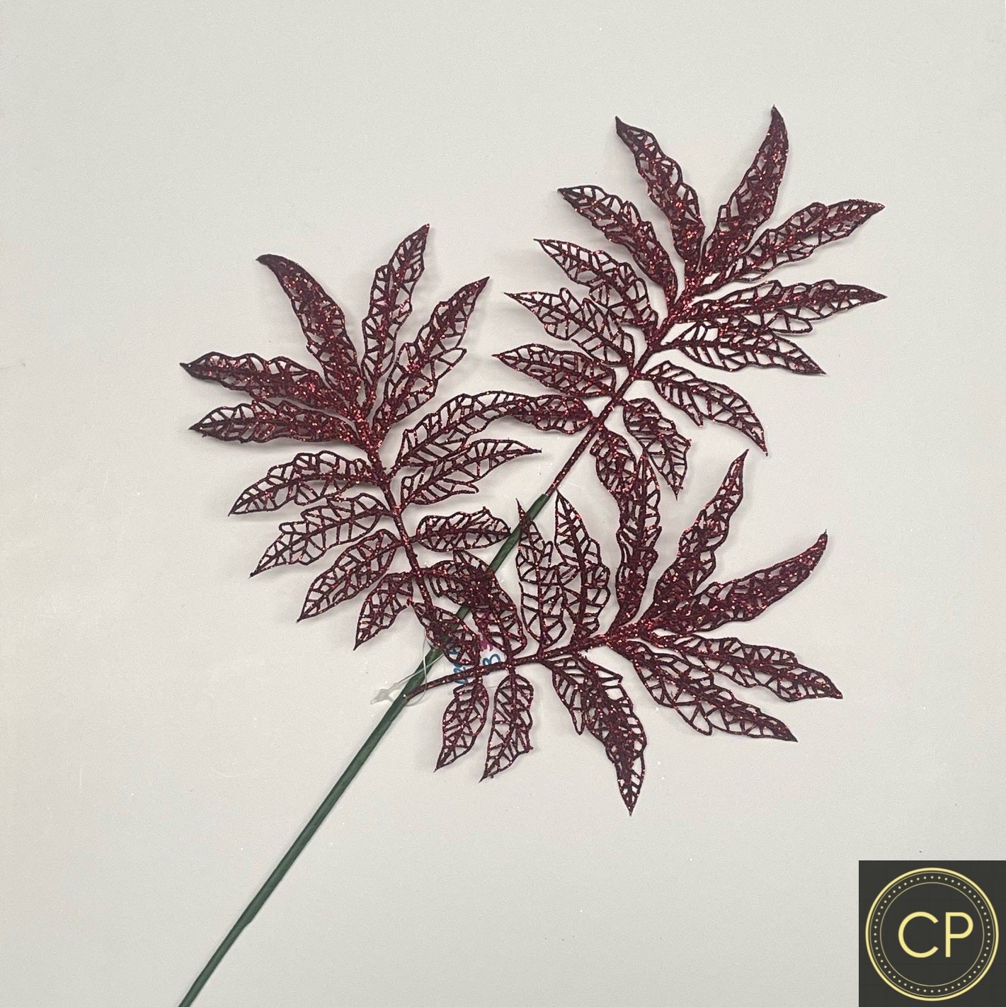 Burgundy Skeleton Leaf Pick 3 - Pack of 10