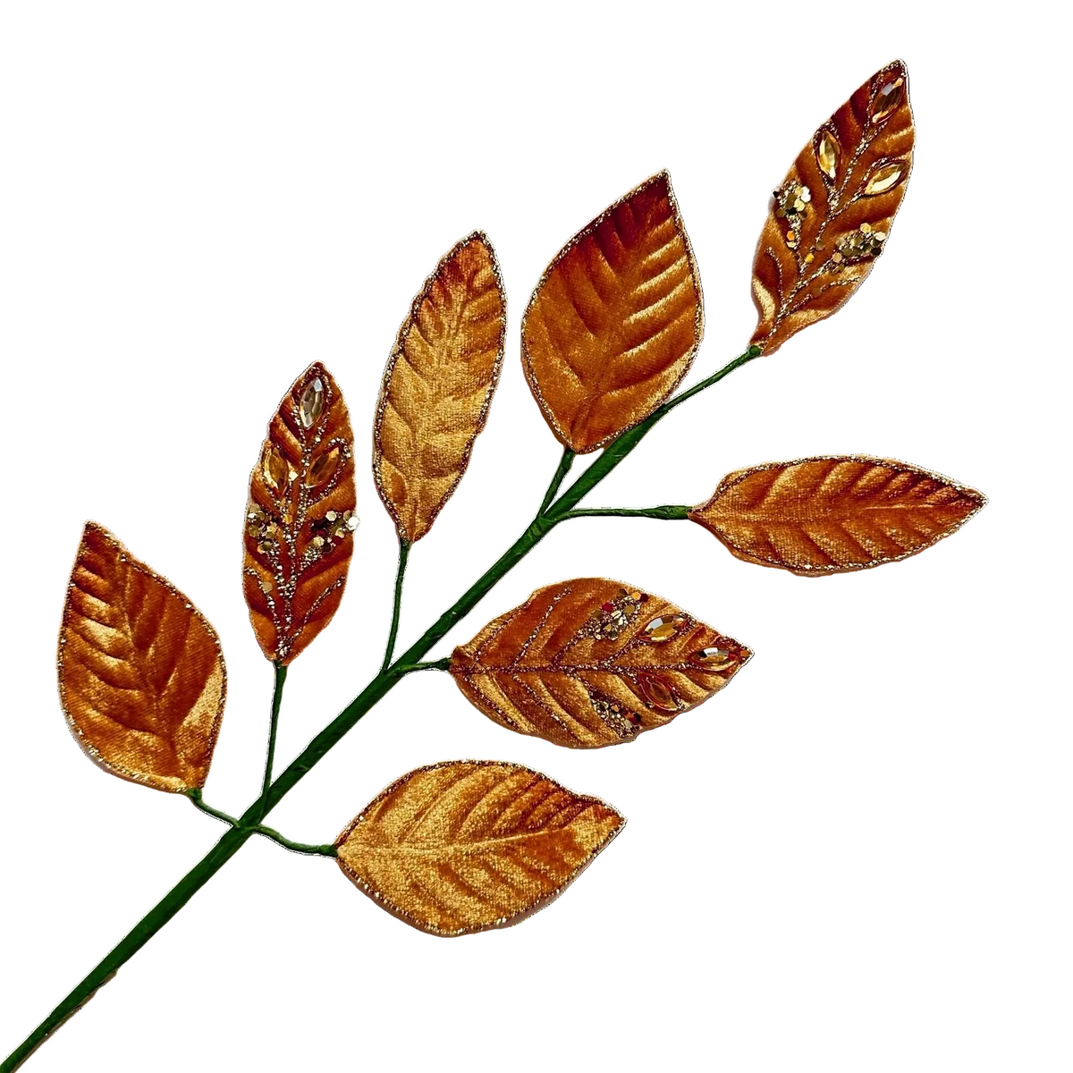 Copper Crystal Leaf Spray - Pack of 10