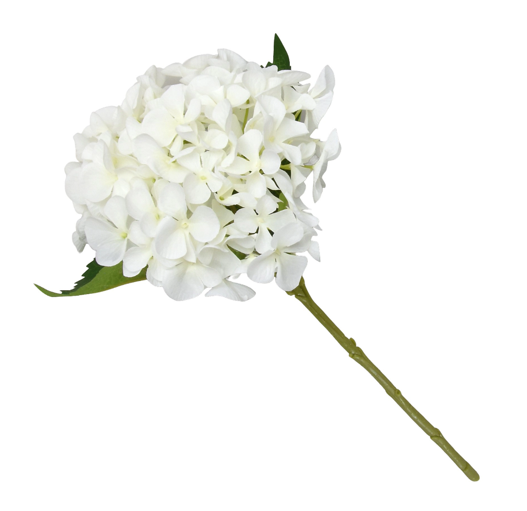 Hydrangea Flower on stem - White - 48pcs