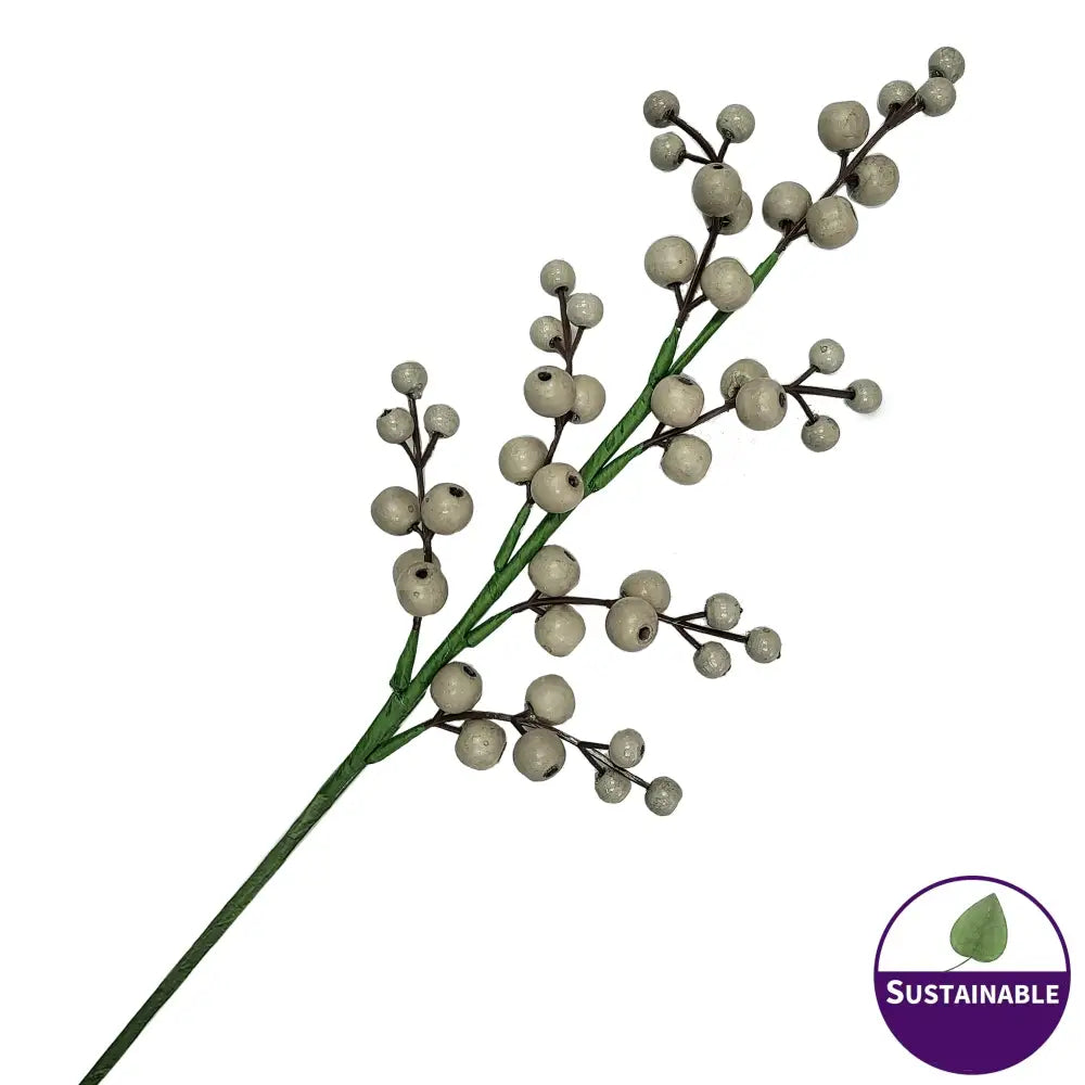 Pewter Wooden Berries - Pack of 10
