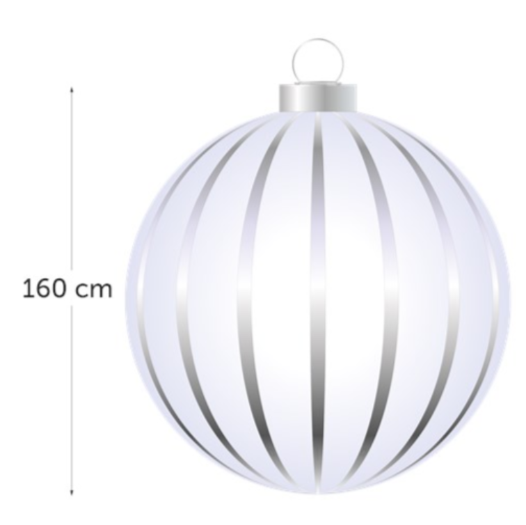 Inflatable Bauble white and silver - 150 cm - 1PC (230v)