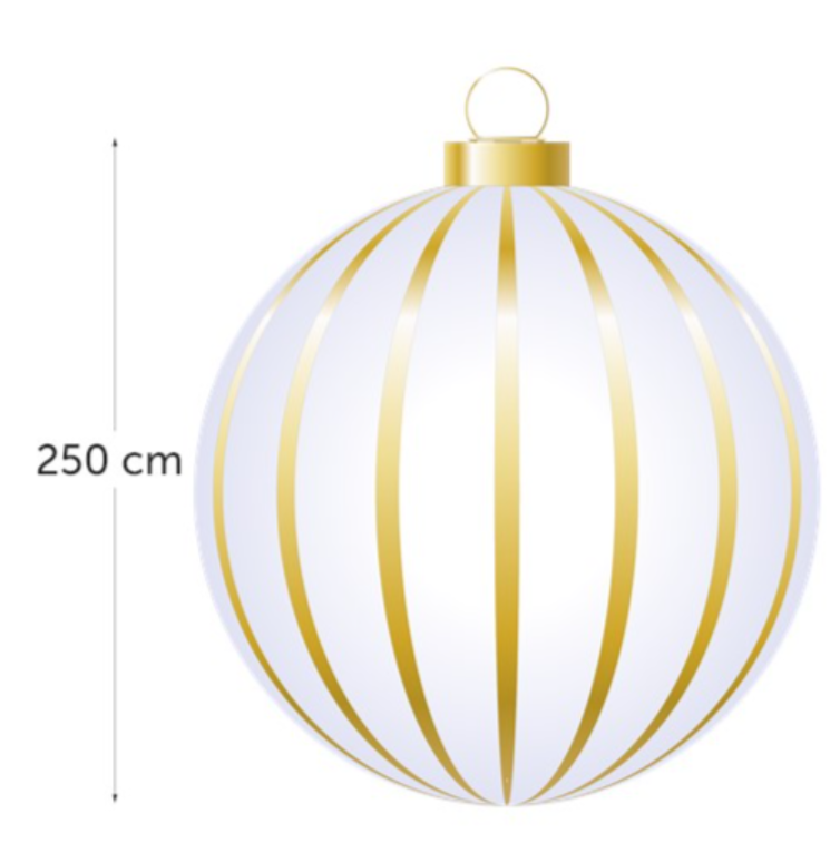 Inflatable Bauble white and silver - 250 cm - 1PC (230v)