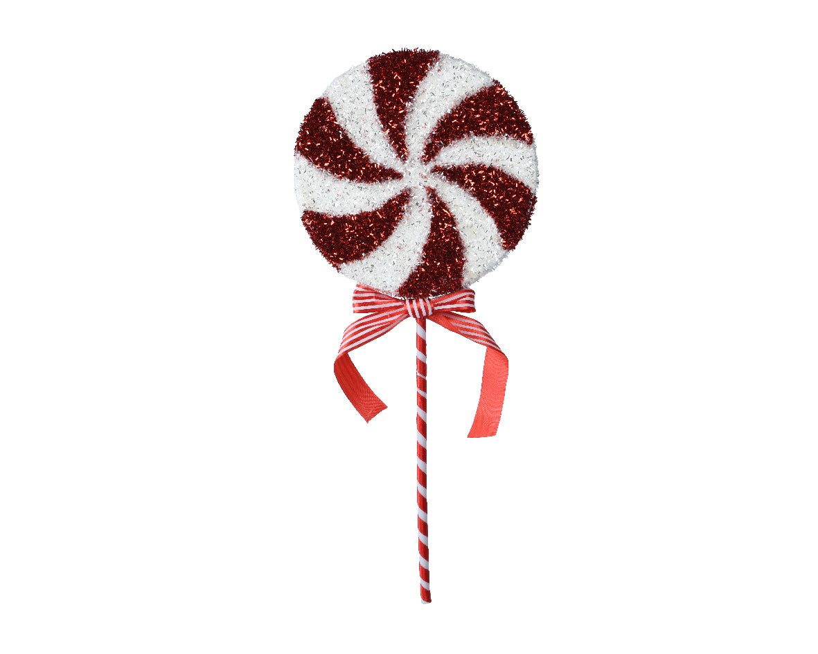 48cm Red/White Foam Lolly with Ribbon - Pack of 6