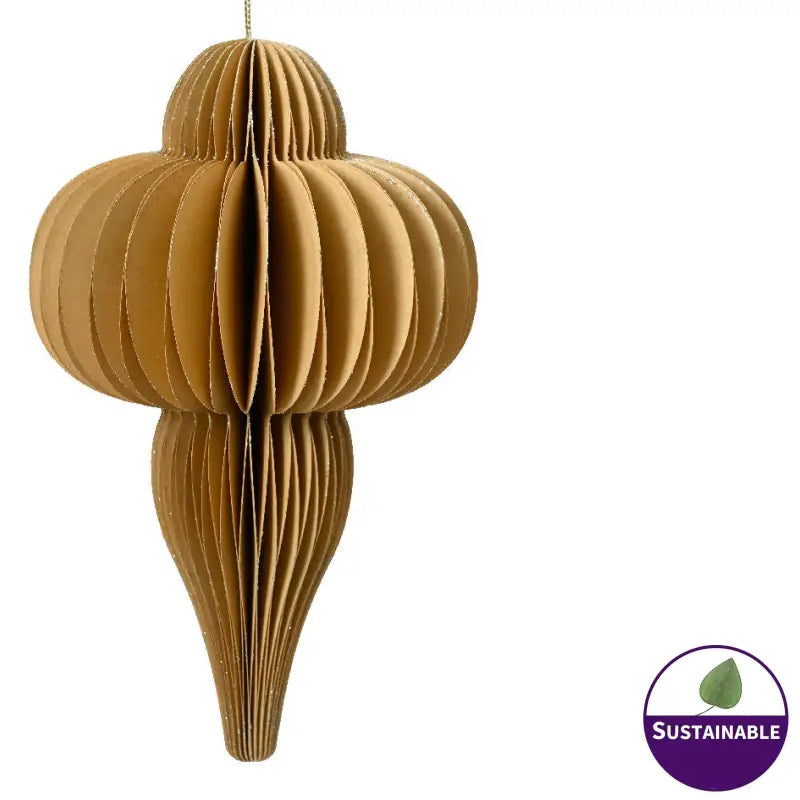 200mm Light Brown Folding Paper Ornament - 1pc