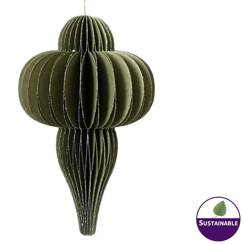 200mm Moss Green Folding Paper Ornament - 1pc