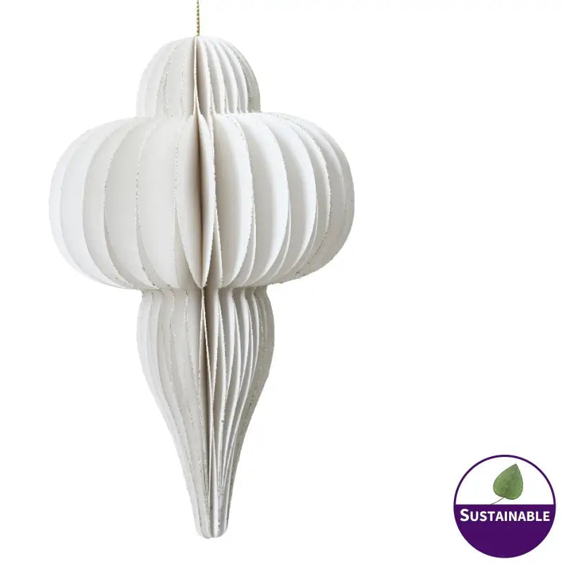 200mm White Folding Paper Ornament - 1pc