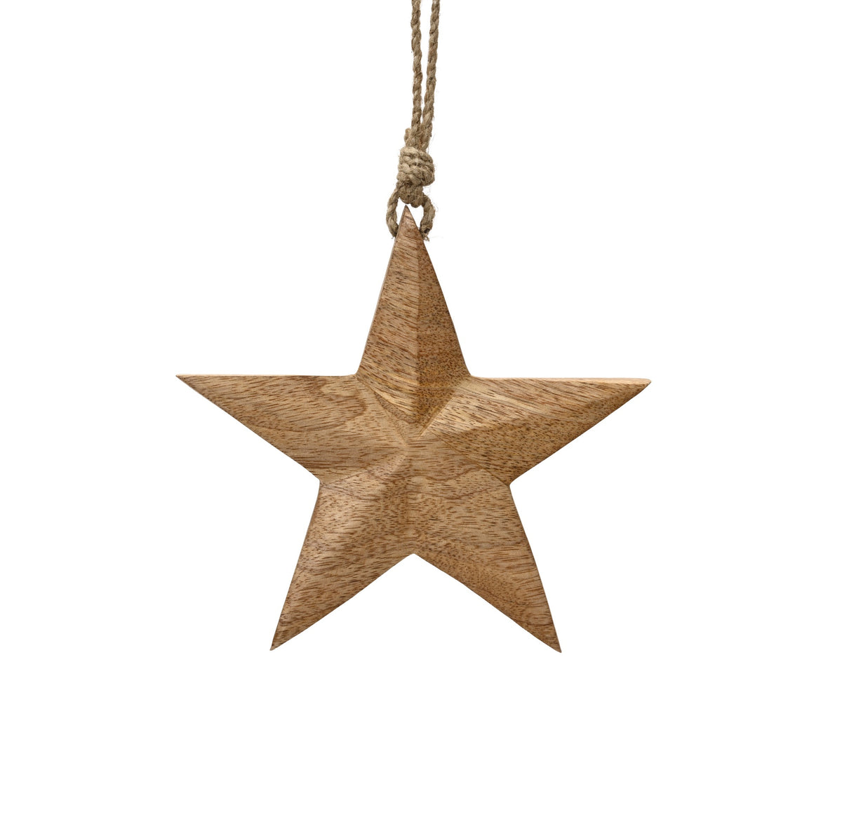 Wooden Star with hanger 20cm - 1pc