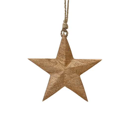 Wooden Star with hanger 20cm - 1pc