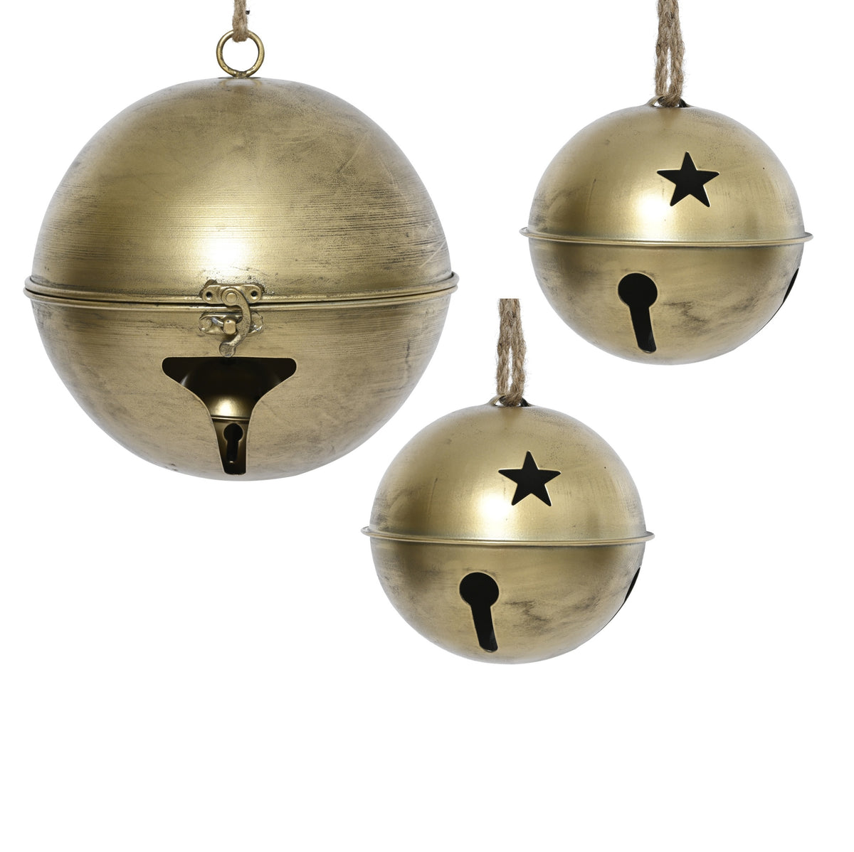 Iron Christmas bells with hanger - Set of 3