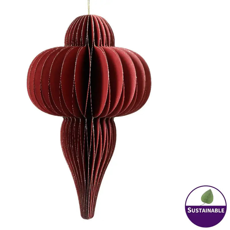 400mm Dark Red Folding Paper Ornament - 1pc