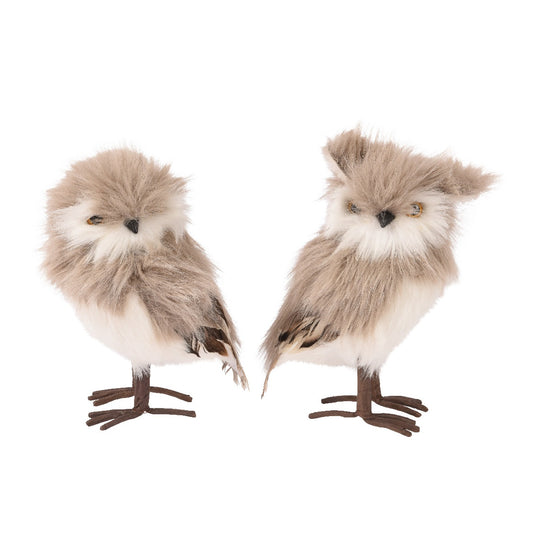 23cm Owl with Brown Feathers - 2pcs