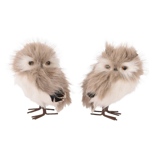 15cm Owl with Brown Feathers - 2pcs