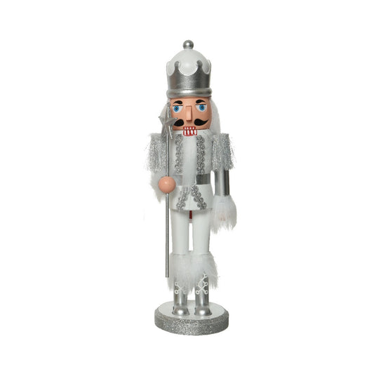 28cm White and Silver Nutcracker - 3pcs