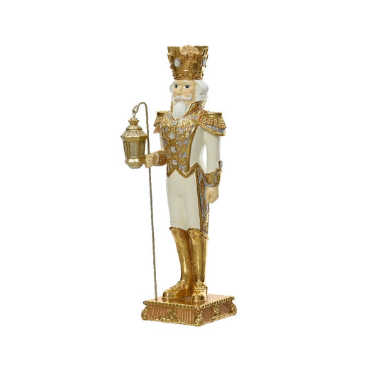 38cm White and Gold Nutcracker - 1pc