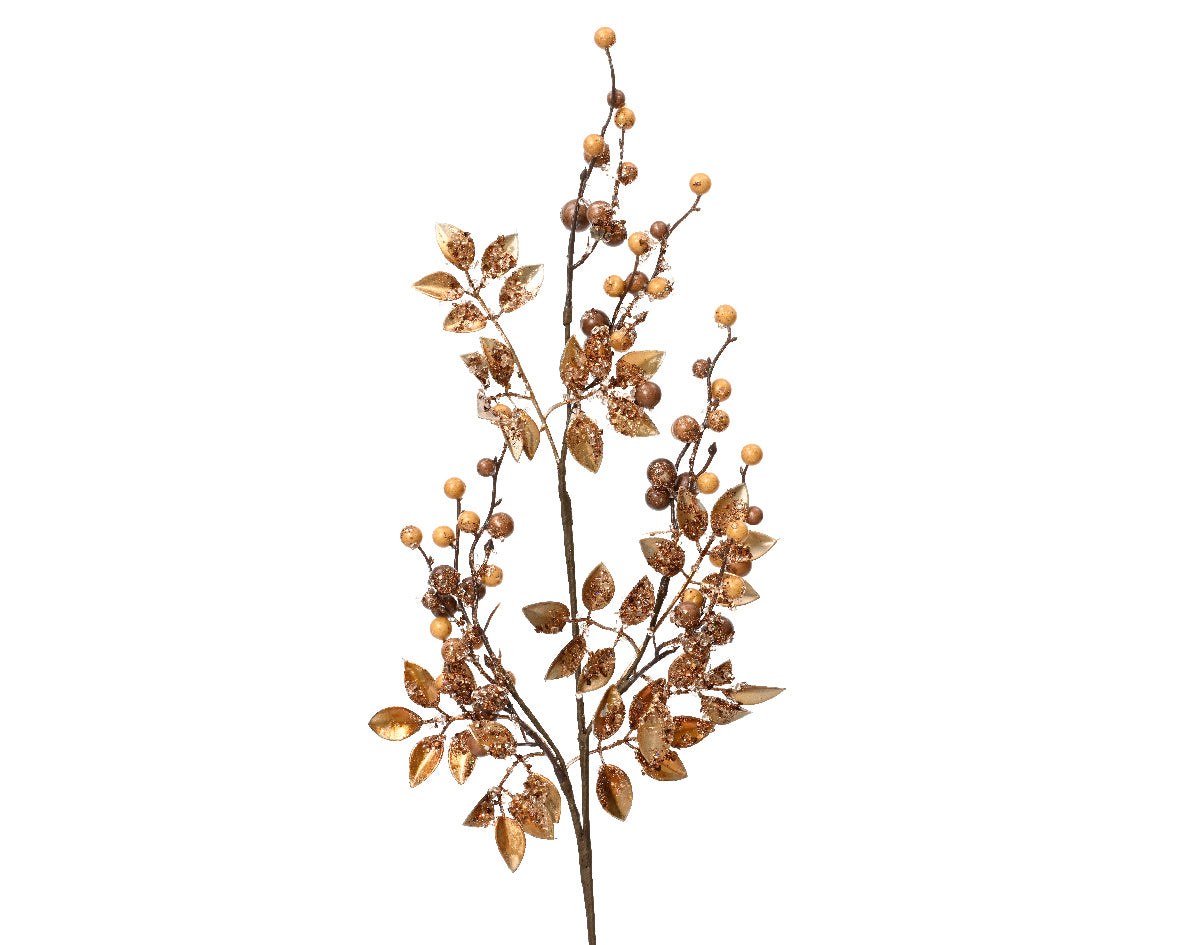 Copper Leaf Spray with Berries - Pack of 6