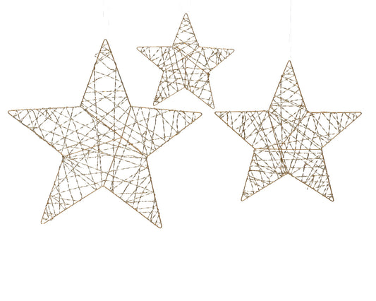 Gold Iron Stars - Set of 3