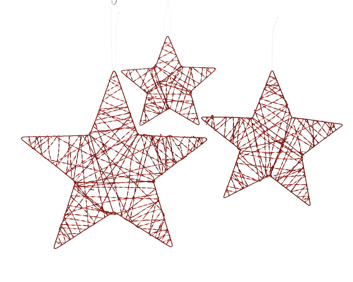 Red Iron Stars - Set of 3