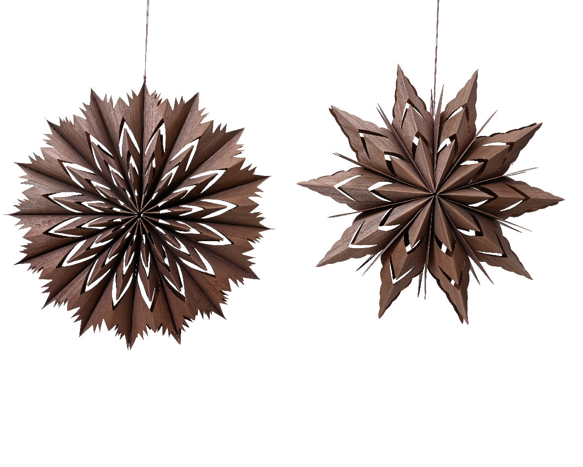 Paper Star laminated wood 6pcs The Christmas Decorators