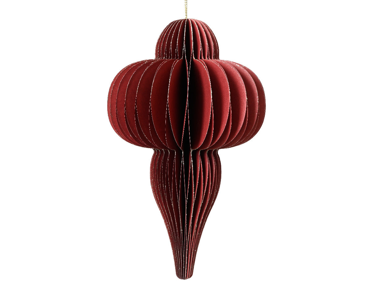 400mm Dark Red Folding Paper Ornament - 1pc