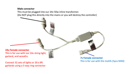 Inline voltage Convertor for Acrylic 8 Point Star - 1pc