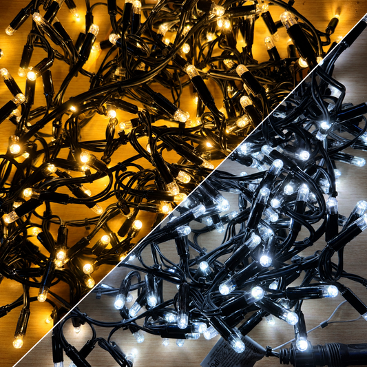 4m Cluster Light - 300 2Chip Warm-White/Ice-White LEDs on black cable - 1pc (24v)