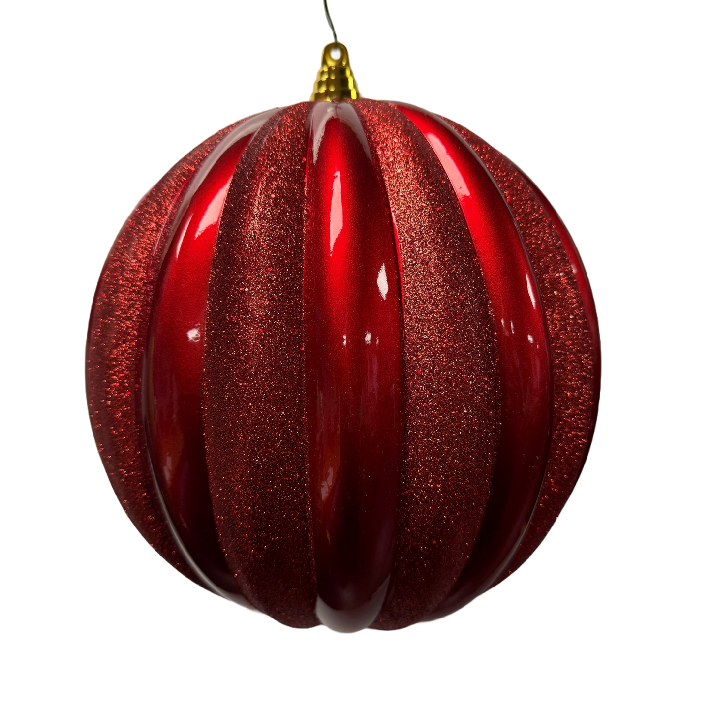150mm Red Ribbed Candy/Glitter - 24pcs