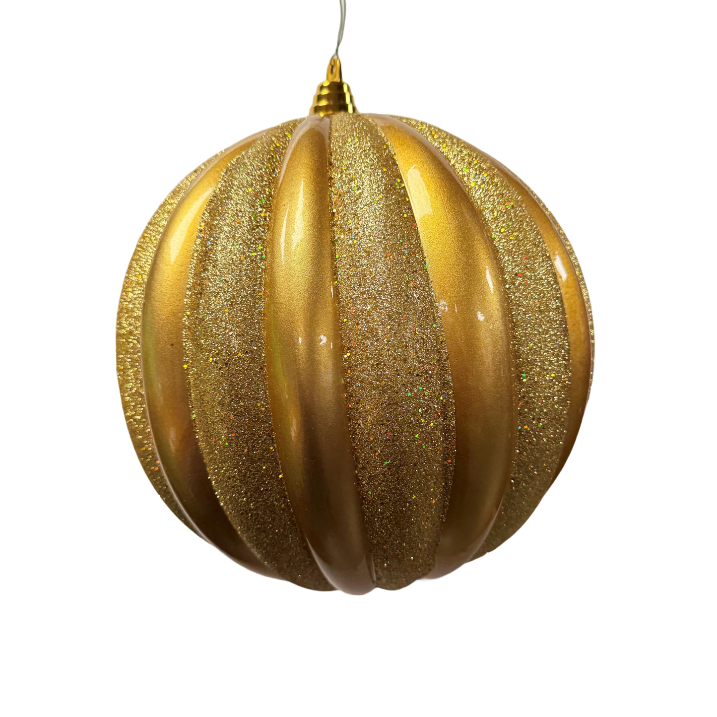 150mm Gold Ribbed Candy/Glitter - 24pcs