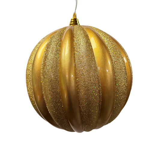 150mm Gold Ribbed Candy/Glitter - 24pcs