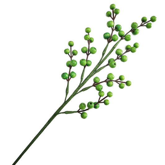 Green Wooden Berries - Pack of 10