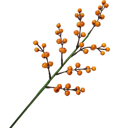 Orange Wooden Berries - Pack of 10