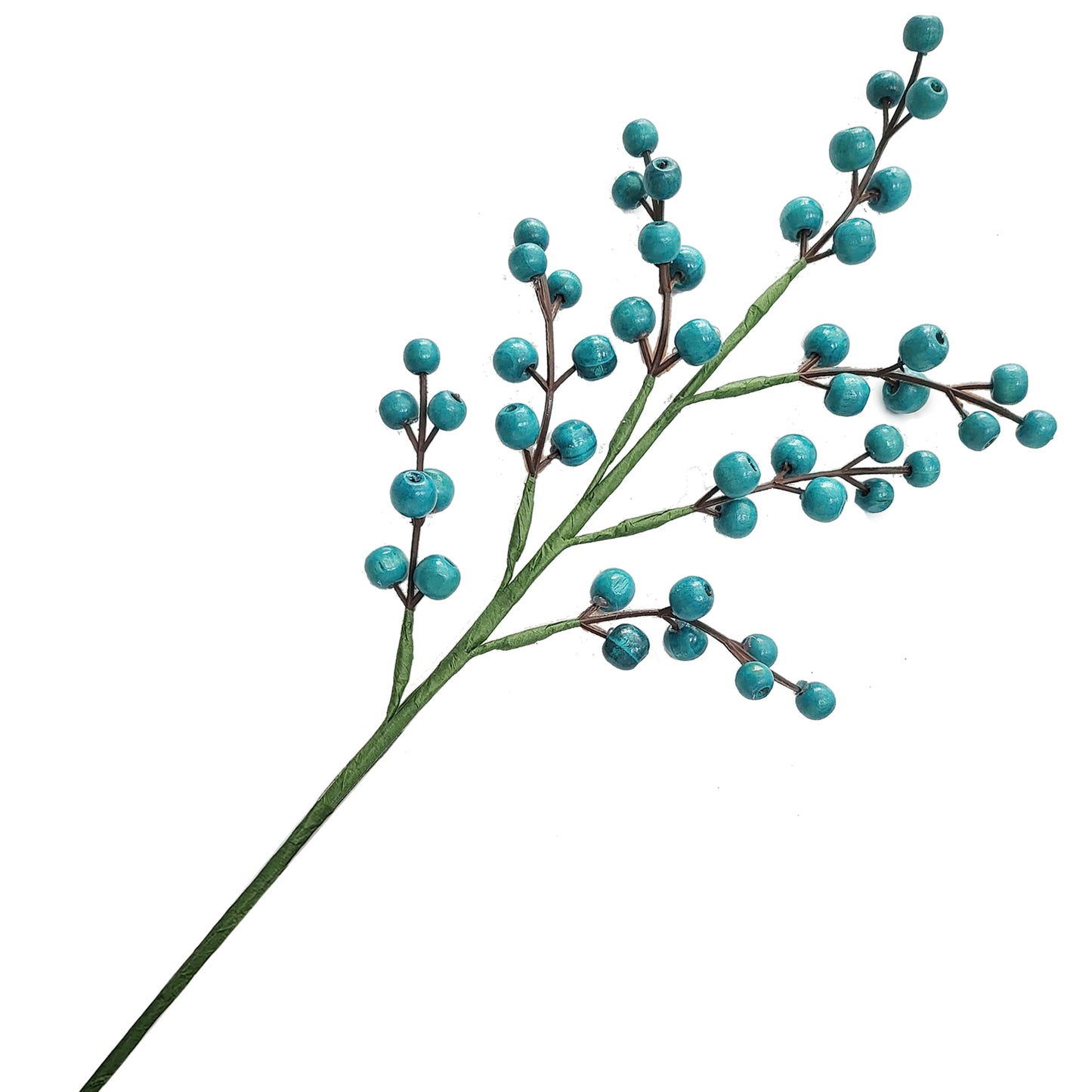 Turquoise Wooden Berries - Pack of 10