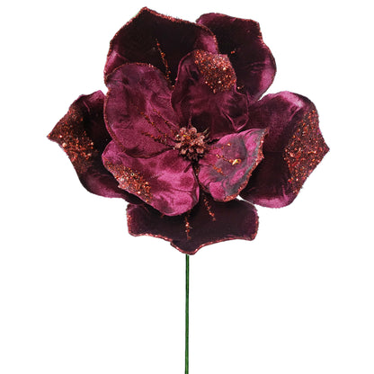 12Inch Burgundy Magnolia - Pack of 10