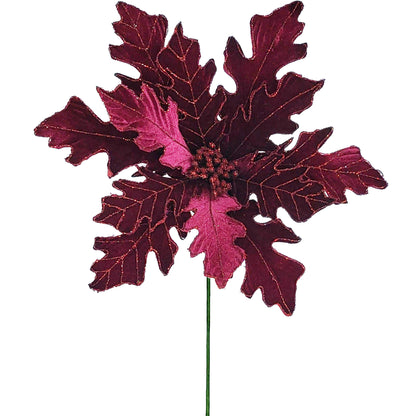 12Inch Burgundy Poinsettia - Pack of 10