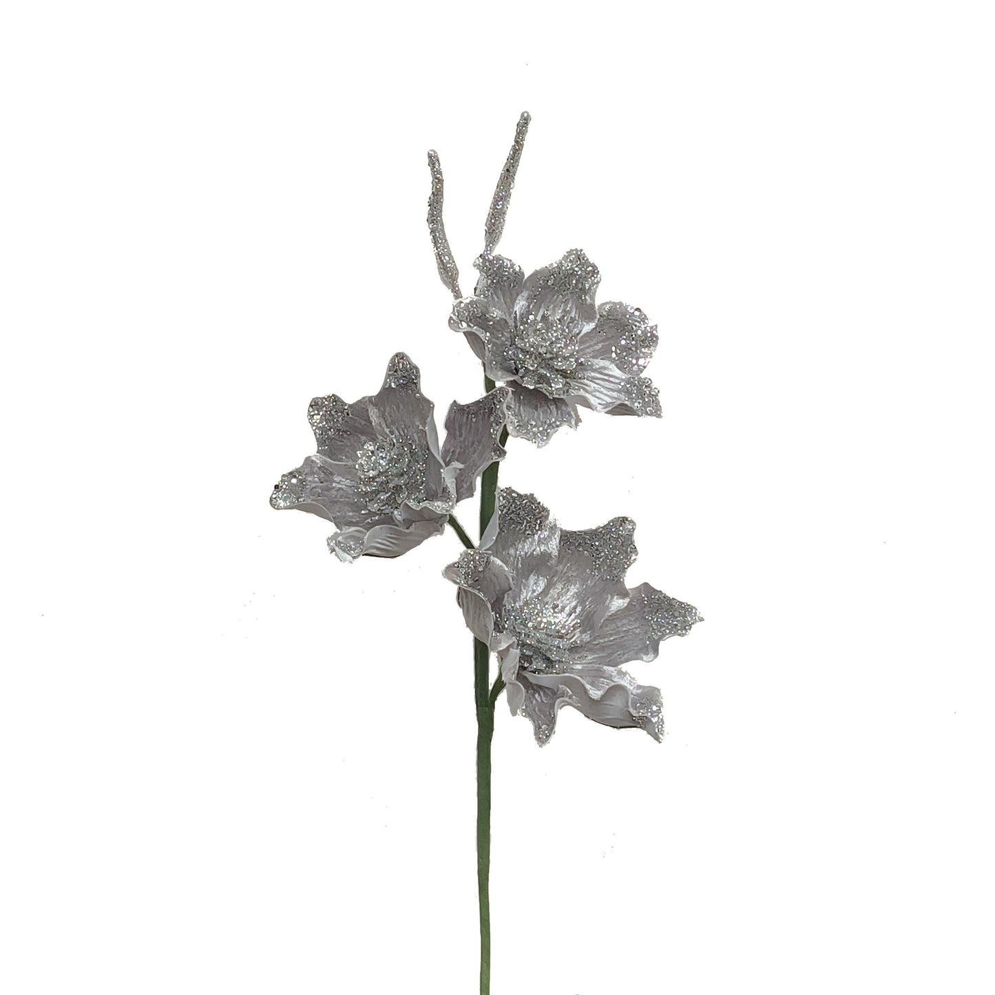 Silver Small Flower Pick - Pack of 10