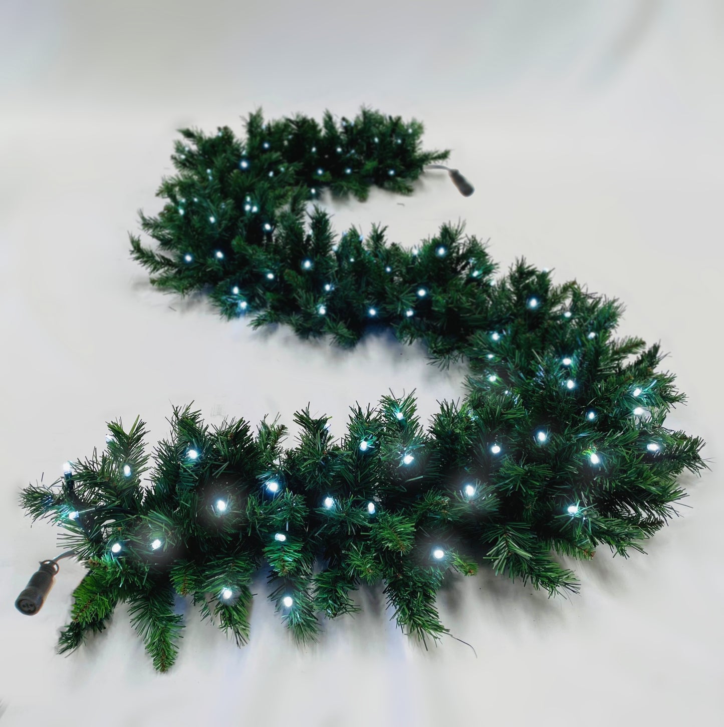 9ft Pre-lit Garland 100 2Chip Warm-White/Ice-White LEDs - 6pcs